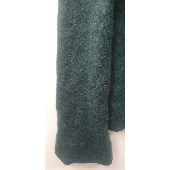 & Other Stories Sweater Mohair /Wool,Dark green Mock Neck, flared sleeve at hem - Picture 8 of 12